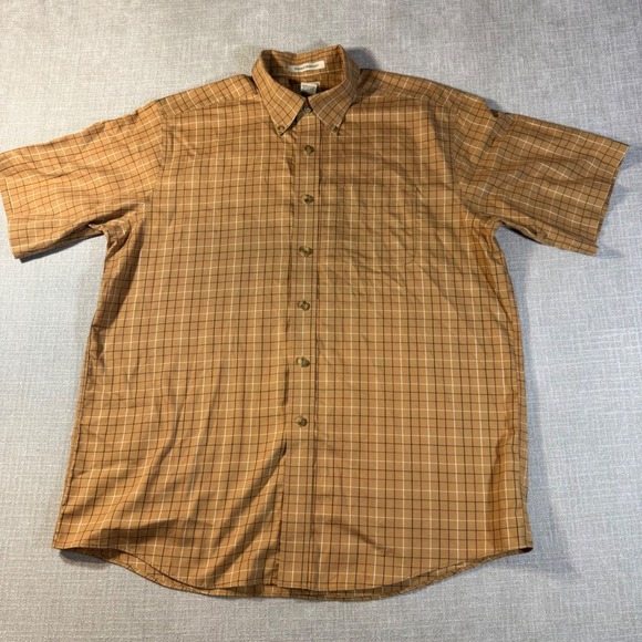 L.L. Bean Other - LL Bean Shirt Wrinkle Resistant Plaid Short Sleeve Large Brown